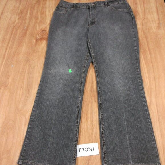COLDWATER CREEK Natural Waist Bootcut Jeans Sz 16 Wide Leg Black Denim H17600 - Picture 4 of 16